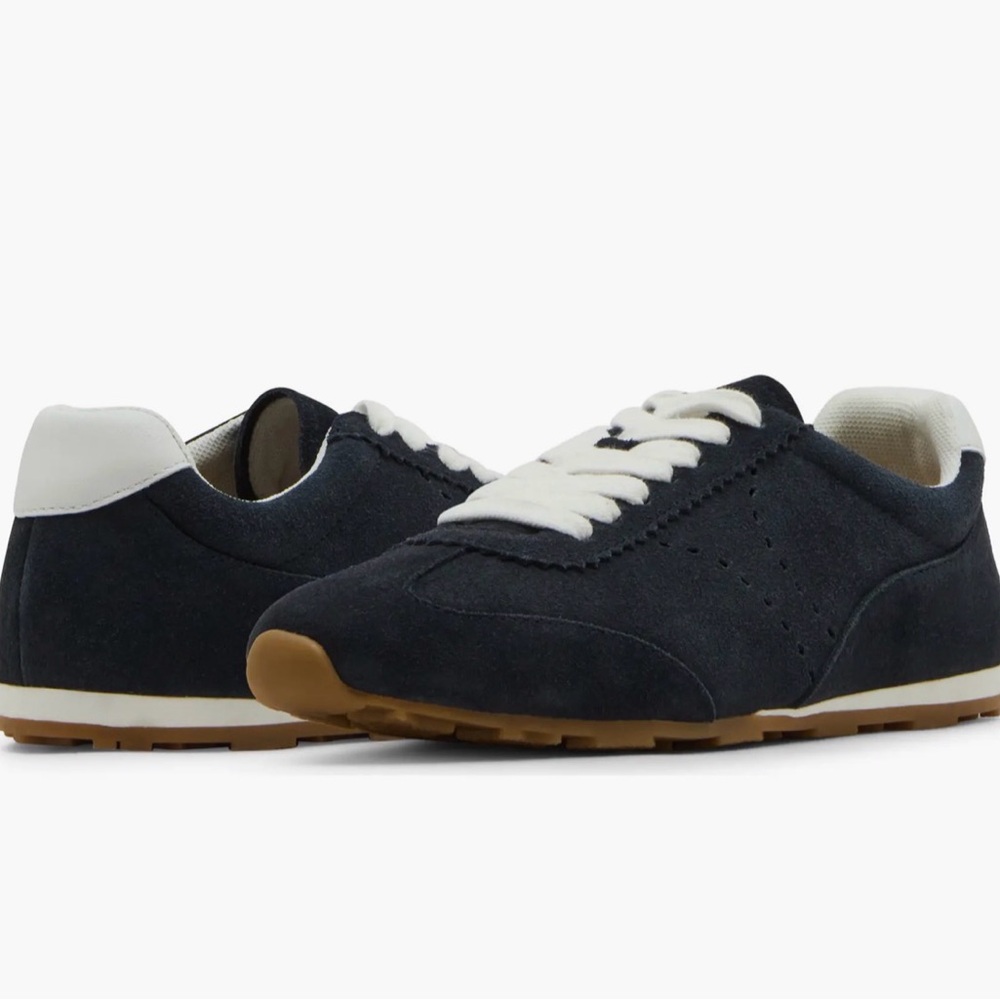 Woman’s Blondo Navy Suede Low-Top Sneakers- Waterproof